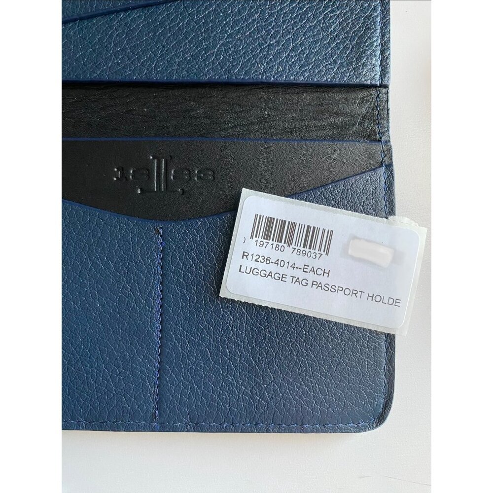 Lucchese Leather Passport Holder + Luggage Tag Set Navy Blue NWT - Picture 13 of 13